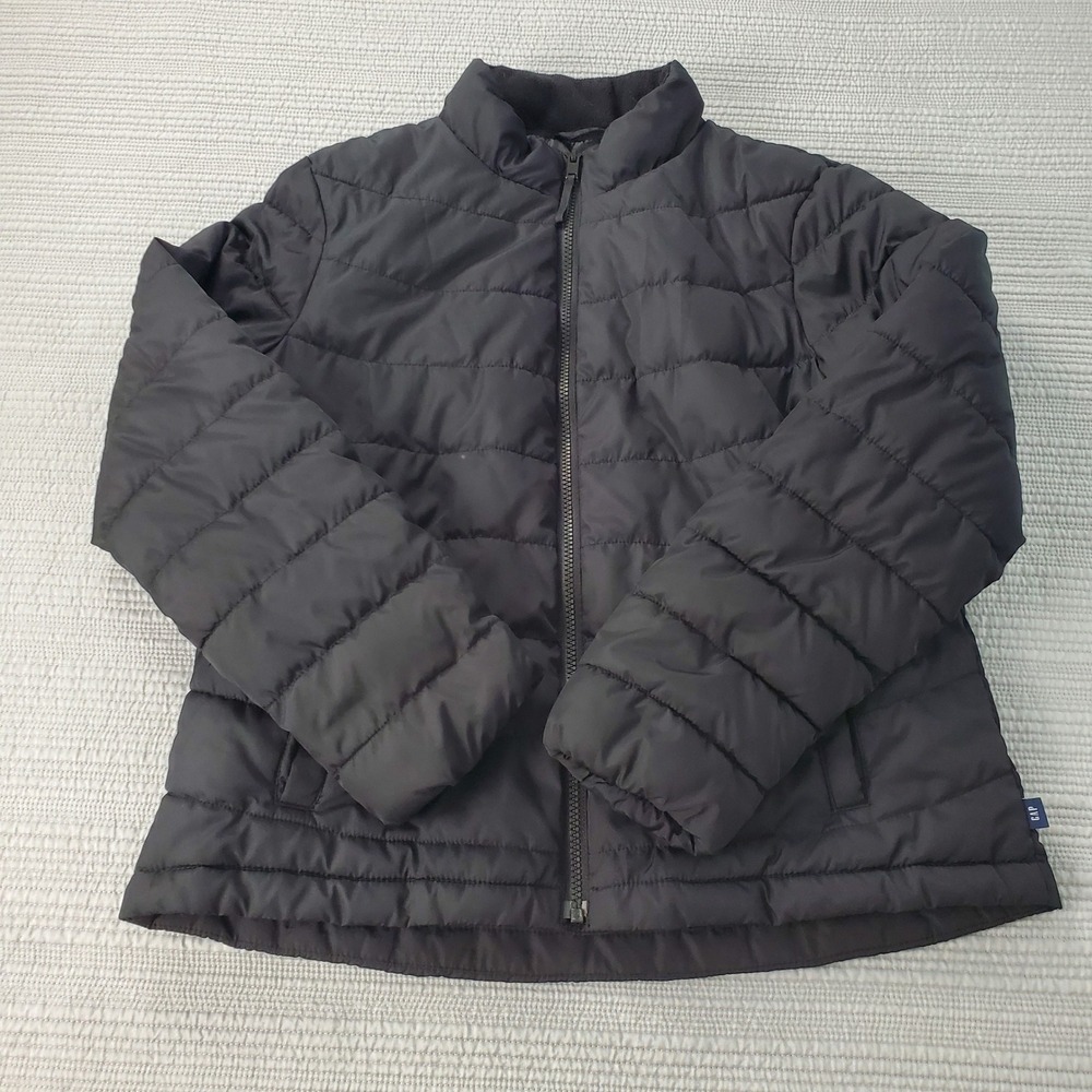 Gap Puffer Jacket Women Size M Black ColdControl Water Resistant Quilted Zip